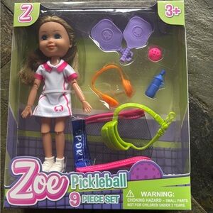 Pickleball 6” doll and pickleball set